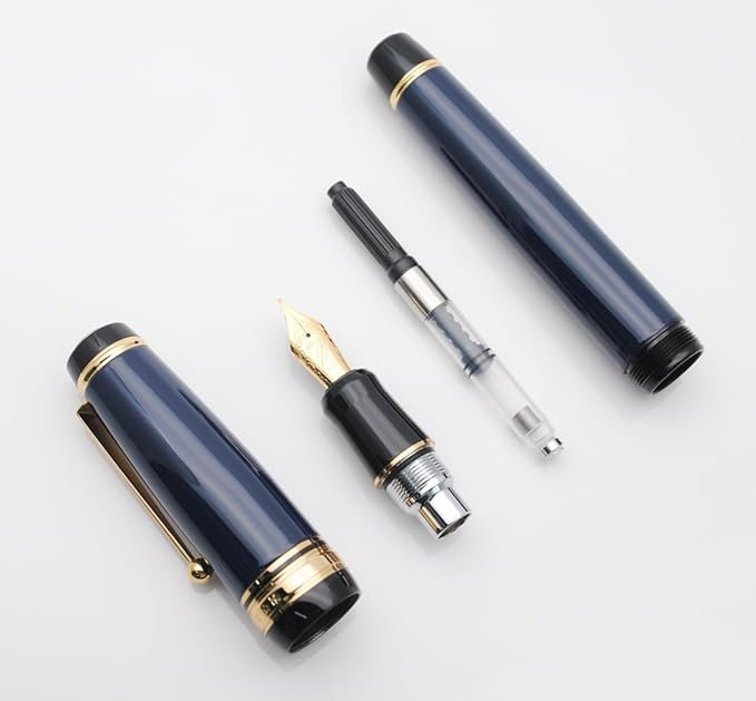 xixixiaozhu Metal Big Fountain Pen Set Medium Nib 0.7mm, Includes Ink Refill - Image 5