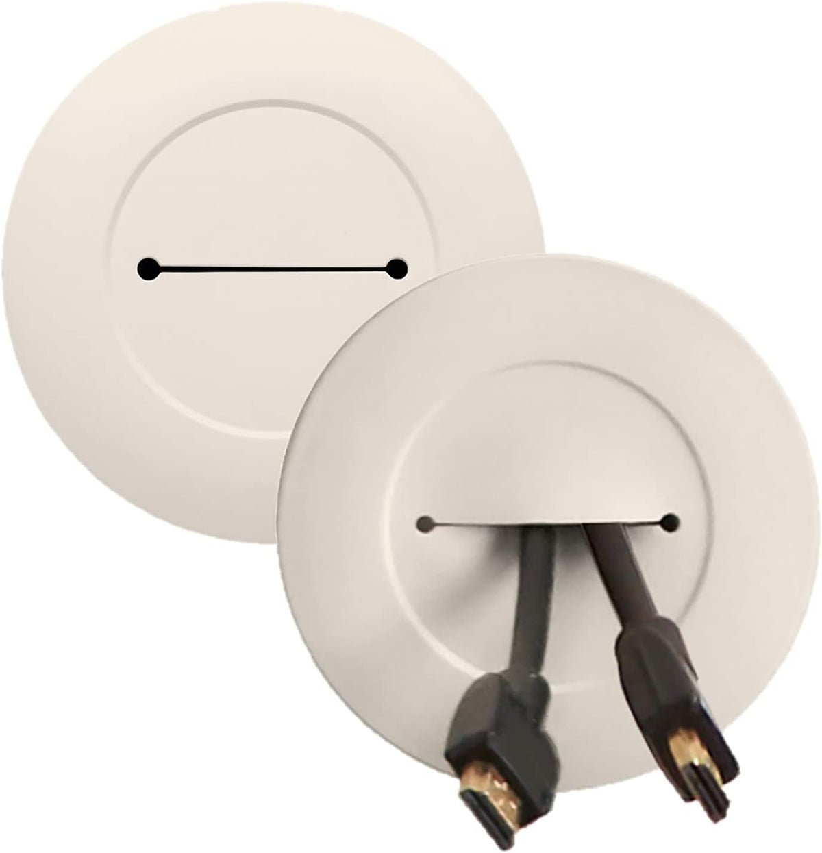 Legrand Wiremold In-Wall Low Voltage TV Cable Grommet Kit Ivory 1 Pair
