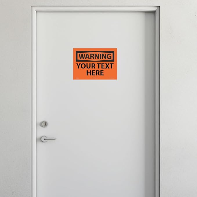 Custom OSHA Style Warning Sign 10" x 14" Adhesive Vinyl Sign, Customizable - Image 3