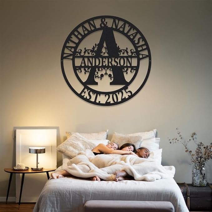 Custom Metal Signs | Personalized Monogram Name Sign | Outdoor Wall Art - Image 2