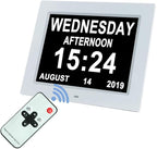 Aowasi Digital Day Calendar Clock Auto-Diming & 8 Alarms Options Extra Large by Aowasi
