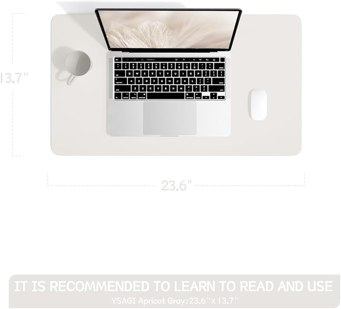 YSAGi Non-Slip Leather Desk Pad, Waterproof Laptop Computer Desk Keyboard Mat - Image 2