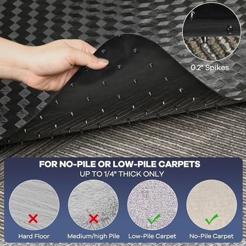 BesWin Office Chair Mat for Carpet, 48" x 60" Large Computer Desk C...