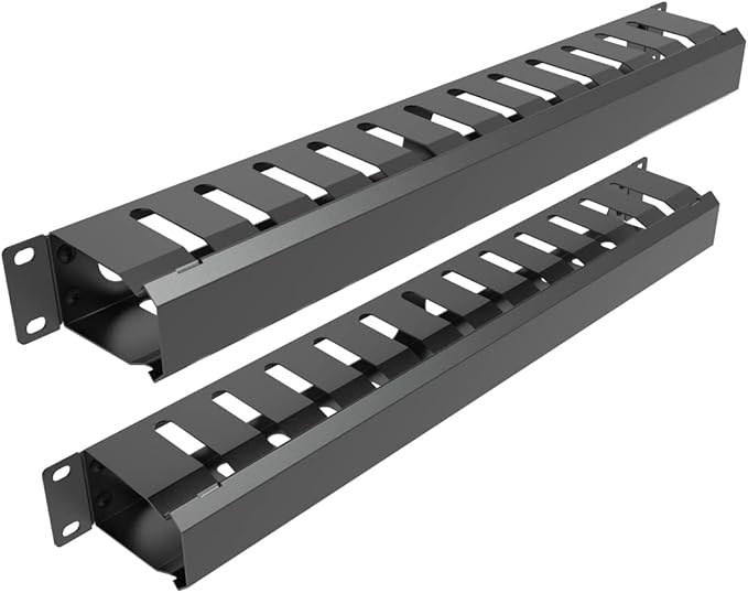 Jingchengmei 2 Pack of All Metal 1U Cable Management Horizontal Rack Mount by JINGCHENGMEI