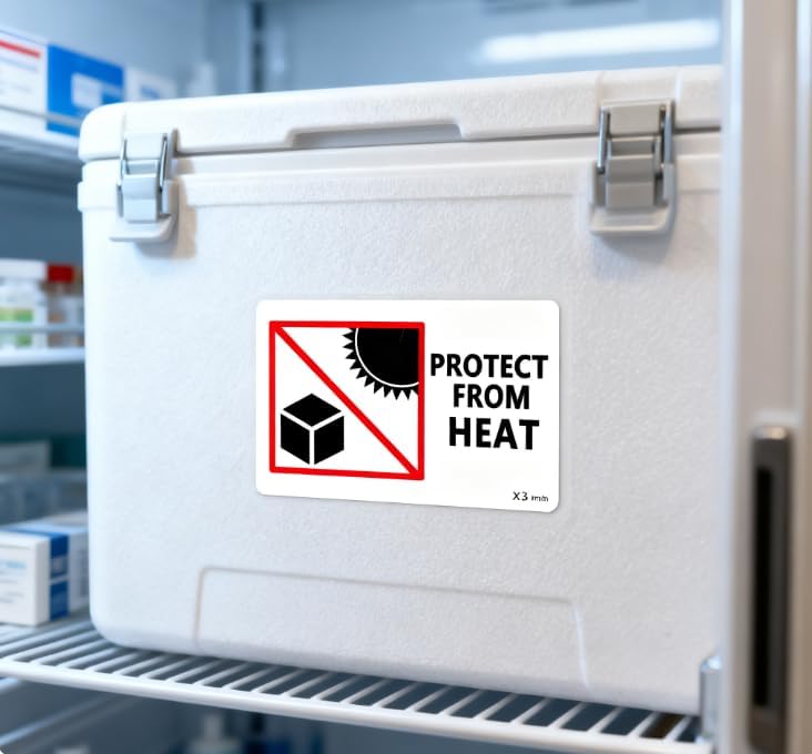 Protect from Heat Caution Labels,Shipping Warning Stickers for Package Boxes,2x3 Inch 300 Pcs Per Roll