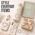 50 Pcs Vintage Embossed Frame Stickers for Scrapbooking - Aesthetic Retro Photo Frame Decals for DIY Journals, Phone Cases, Laptops, Water Bottles & Gifts
