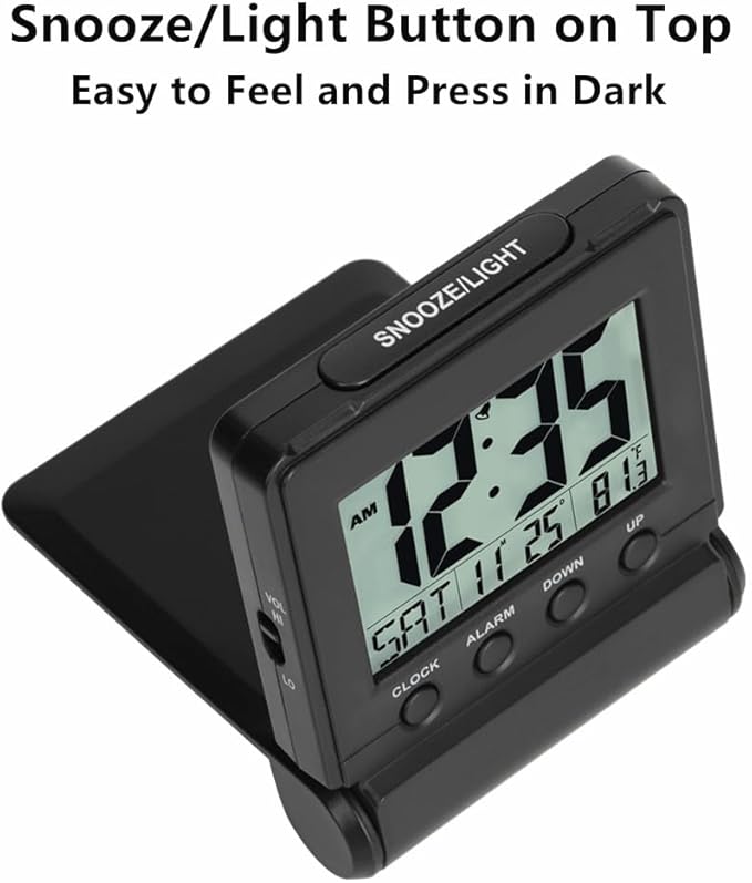 FAMICOZY Small Folding Digital Travel Alarm Clock - Image 5
