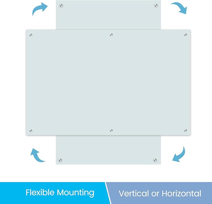 Glass Magnetic Dry Erase Board 72"x48" Frameless Wall Mounted Glass White Board - Image 4
