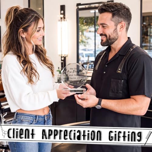 CroBlissful Hairdresser Gifts Acrylic Desk Decor Difference You Make Hairapist Gifts Barbershop Hair Salon Decor for Hair Stylist Cosmetology Women Men Birthday Plaque for Friend Hairdresser Barber