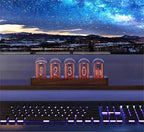 clocteck nixie tube clock with wi-fi sync, alarm on a desk or shelf