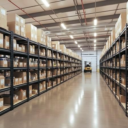 reibii 2 pack garage shelving,5 tier heavy duty showing dimensions