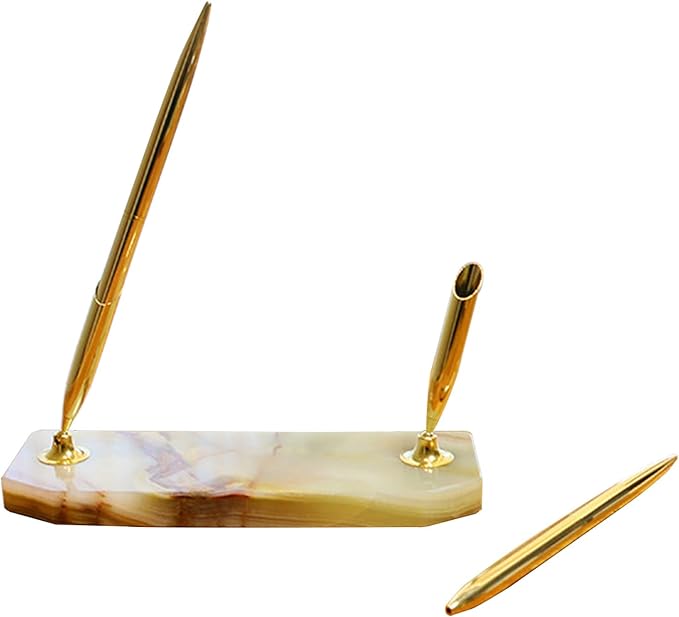 Stone-Style Pen Stand with Zinc Alloy Ballpoint Pen, The best choice by Unknown