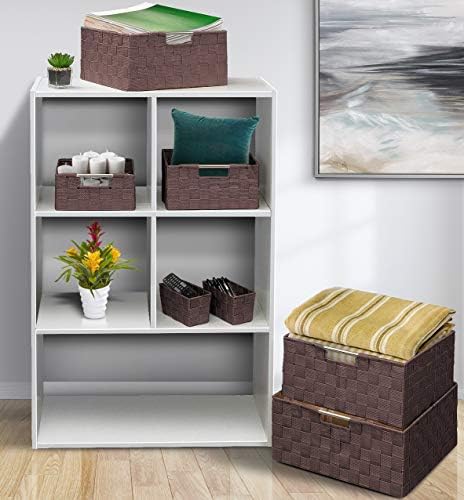 Sorbus Baskets for Organizing, 7-Piece Hand-Woven Storage Set (Chocolate)