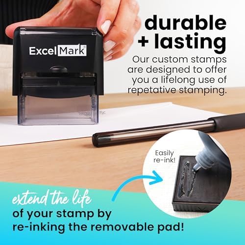 ExcelMark Custom Rubber Stamp – Clean & Easy Stamping – Personalized - Image 3