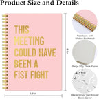 XQLZY This Meeting Could Have Been A Fist Fight Pink Gold Spiral Notebook - Image 2