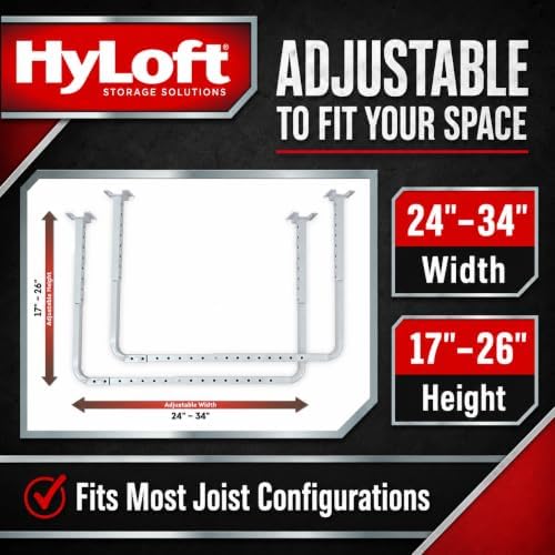 hyloft 33 in. x 34 in. adjustable garage, side view