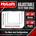 hyloft 33 in. x 34 in. adjustable garage, side view