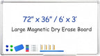 DEVELOP Large Magnetic Dry Erase Board 36 x 72 Inch, Magnetic Whiteboard by DEVELOP