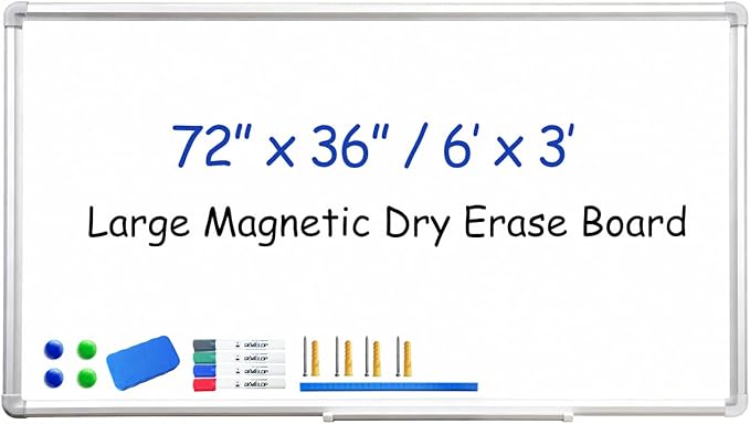 DEVELOP Large Magnetic Dry Erase Board 36 x 72 Inch, Magnetic Whiteboard by DEVELOP