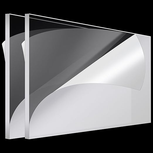 Roowest 2 Pcs 18 x 36 Inch, 1/4 Inch Thick Clear Acrylic Plexiglass Sheets by Roowest