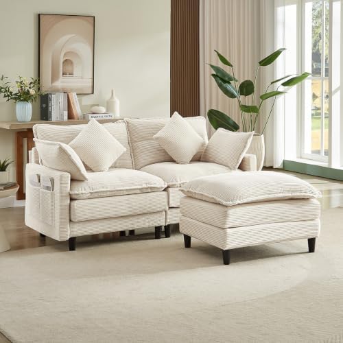 Match Ottoman Only for Cloud Modular Sectional Couch Sectional, Corduroy Foot...