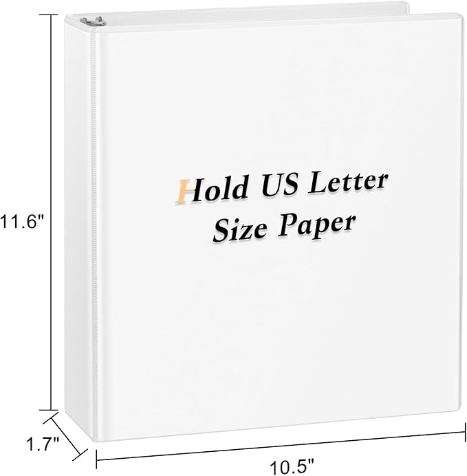 CIXILDTS 1-inch 3 Ring Binder Fit US Letter Size Paper, View Binder - Image 2