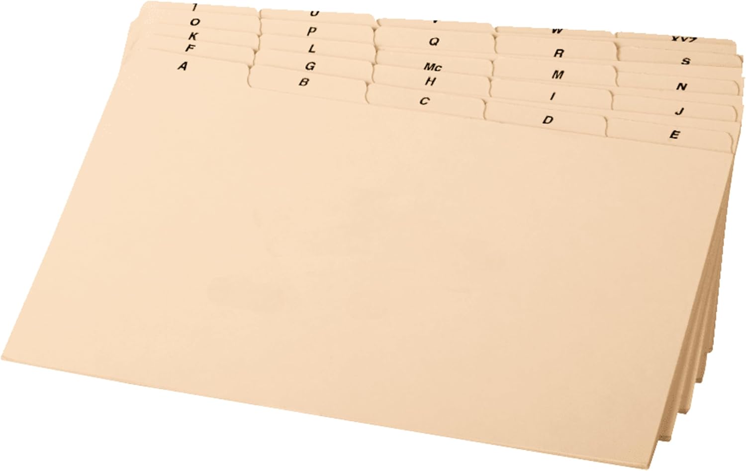 Oxford A-Z Card Guides, 5" x 8", 1/5-Cut Tabs, Manila, 25/Set (B8525)