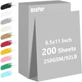 OcePor 200 Sheets Grey Cardstock Paper, Colored Printer Paper 8.5 x 11 by OcePor