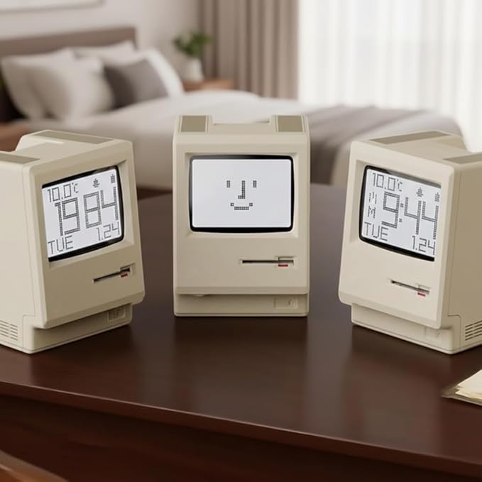 OIJ Maclock Retro Pixel Alarm Clock, 1984 Computer-Inspired USB Desk Clock - Image 8