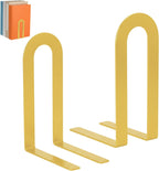 2 Pcs Metal BookEnds, Gold,Round
