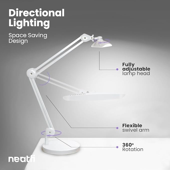 Neatfi XL 2, 200 Lumens LED Task Lamp, 4 Level Brightness, Desk Light - Image 5