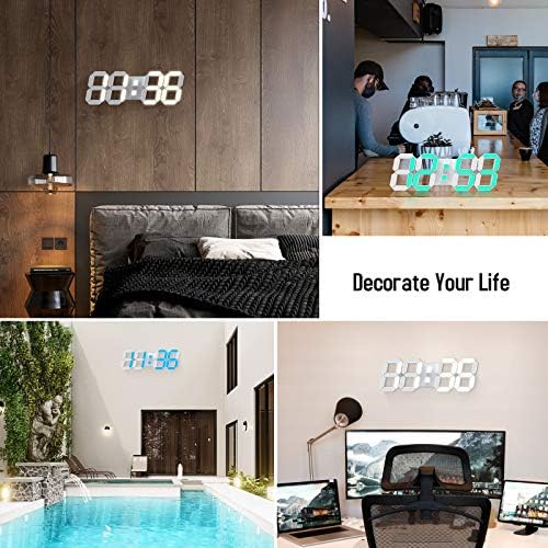 15" large 3d led wall clock rgb neon showing dimensions