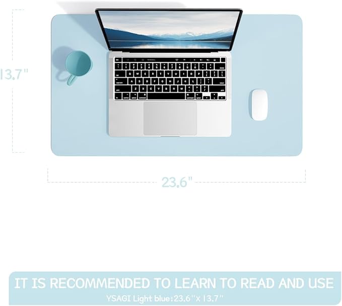 YSAGi Non-Slip Leather Desk Pad, Waterproof Laptop Computer Desk Keyboard Mat - Image 2