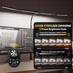 adjustable led desk lamp with clamp & remote shown in use