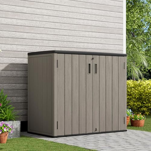 kinying outdoor horizontal storage sheds,outdoor storage cabinet waterproof shown in use