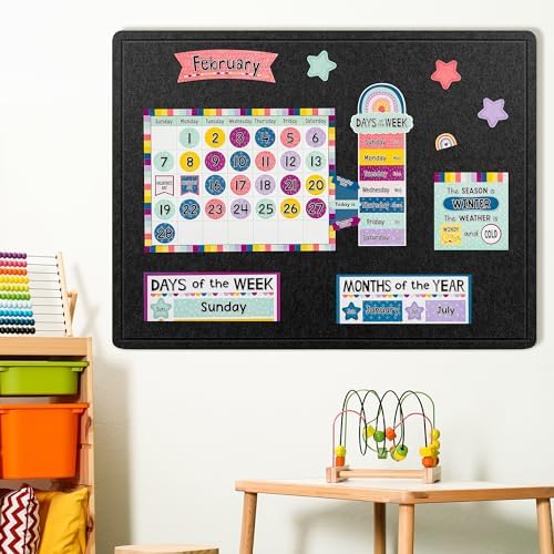 AKTOP Foldable Felt Bulletin Board for Wall, 48x36 inches, Black