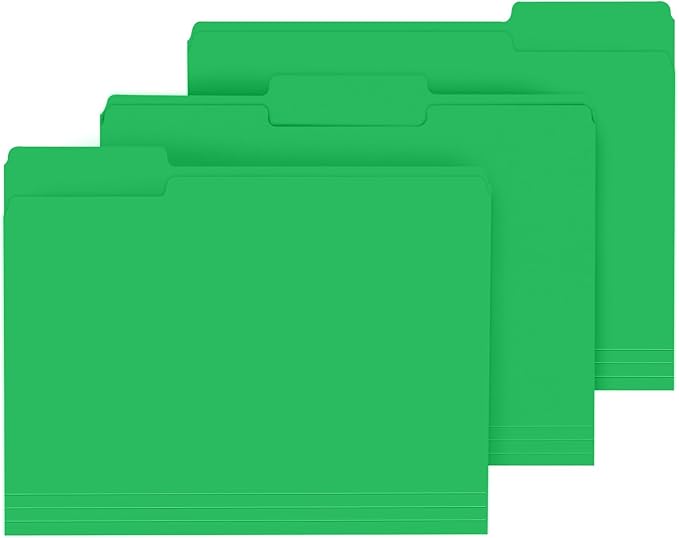 File Folder, PANDRI 120 Pack File Folder, 1/3 Cut Tab, Letter Size, Filing by PANDRI