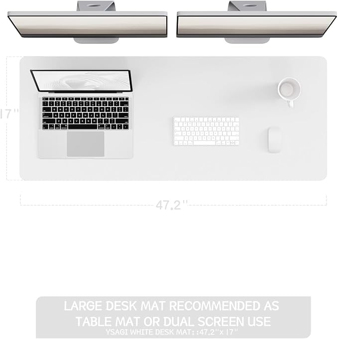 YSAGi Non-Slip Leather Desk Pad Long Size, Waterproof Laptop Computer Desk - Image 2