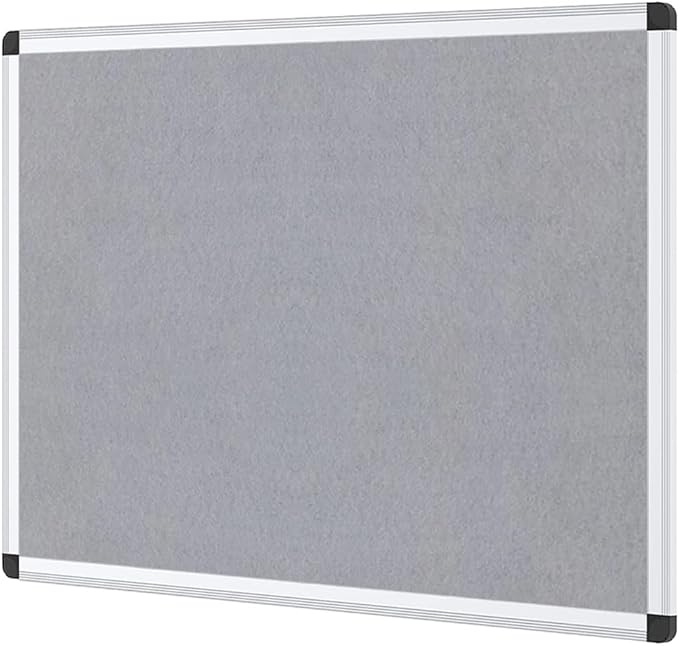 VIZ-PRO Notice Board Felt Gray, 36 X 24 Inches by VIZ-PRO