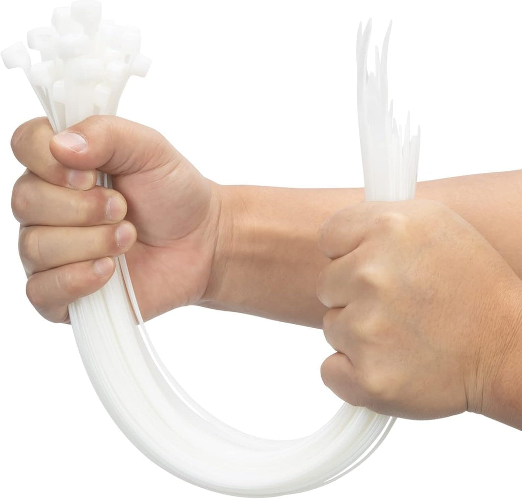 XINGO 16 Inch White Large Zip Ties Heavy Duty 500 Pack, 200 LBS Ultra Strong