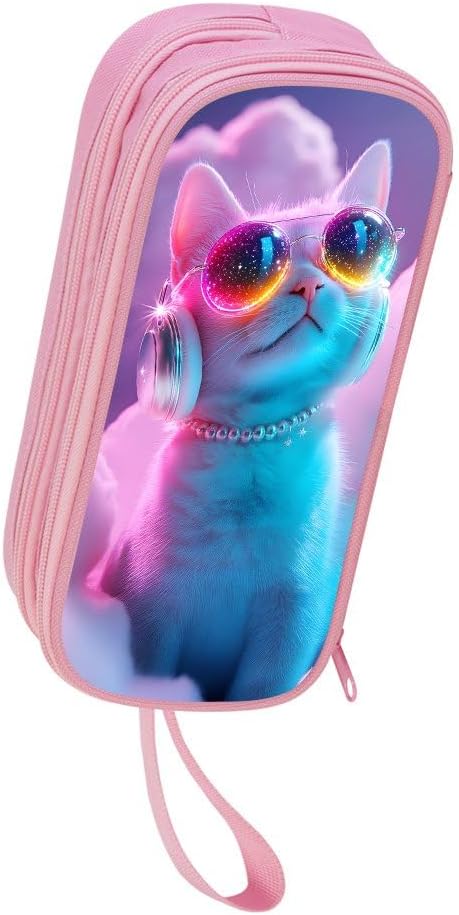 HiGaits Pencil Case for Boys, Durable Pen Box Pink Cat by Unknown