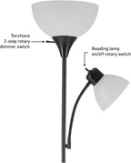globe electric 67135 72" floor lamp with adjustable, front angle view