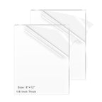 2 Pack 8x12 Inch Acrylic Sheet 1/8" Thick, Cast Acrylic Sheet, by ADTDA