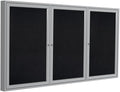 Ghent 48" x 72" 3-Door indoor Enclosed Recycled Rubber Bulletin Board, Shatter by Ghent