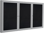Ghent 48" x 96" 3-Door indoor Enclosed Recycled Rubber Bulletin Board, Shatter by Ghent