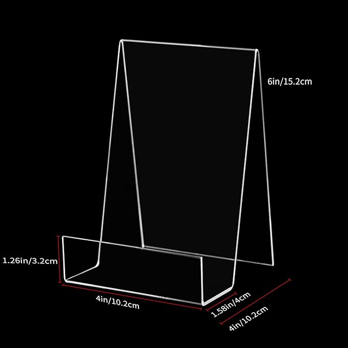 ZOEY Acrylic Book Stand with Ledge Clear Display Easels Plate - Image 2