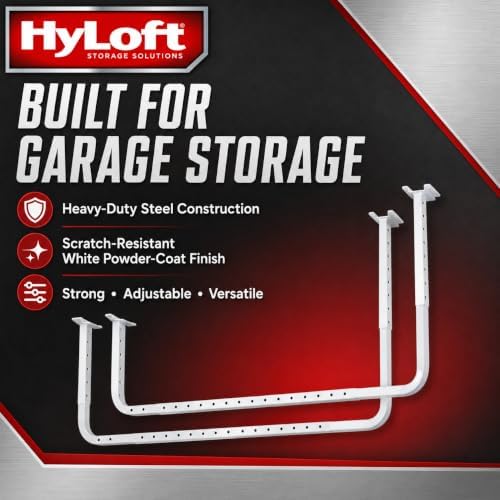 hyloft 33 in. x 34 in. adjustable garage showing dimensions