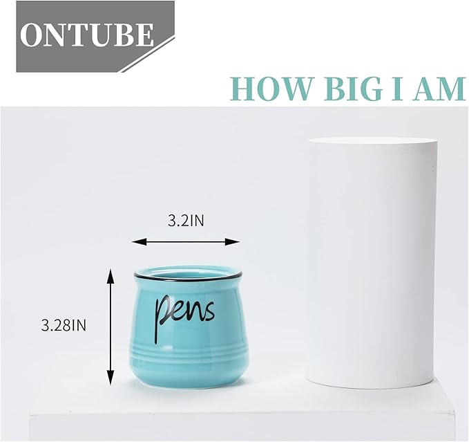 ONTUBE Porcelain Pens Holder Stand, Ceramic Pencils Holder - Image 4