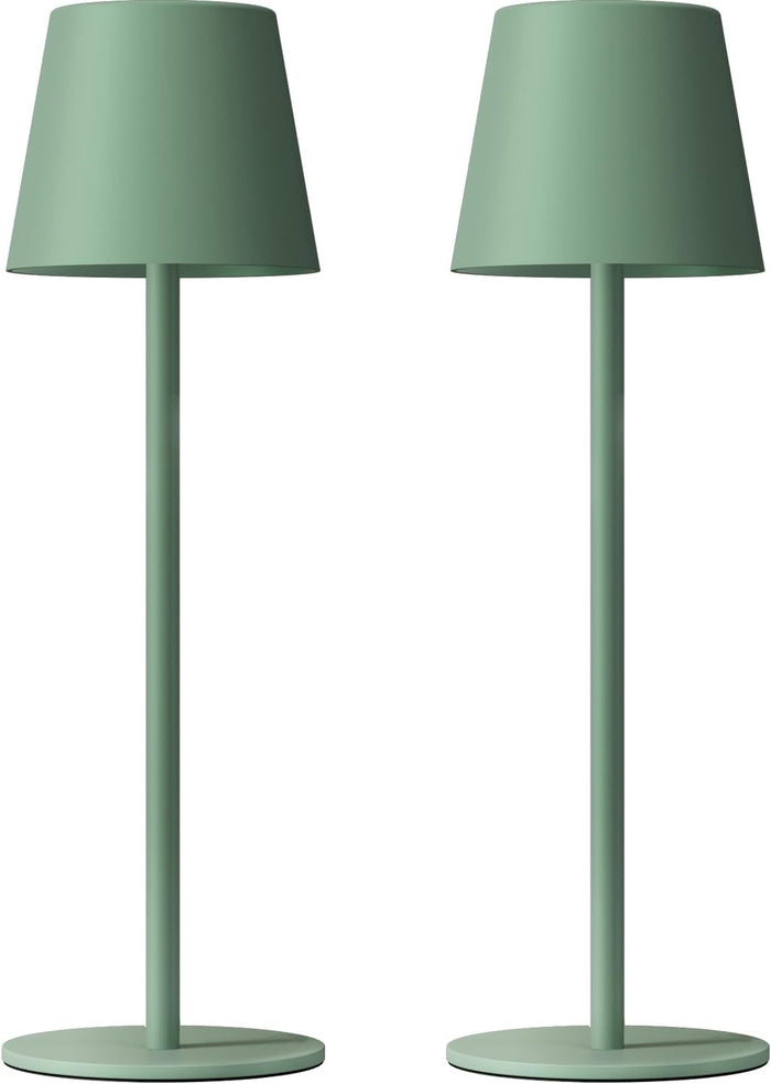 Kakanuo Cordless Table Lamp Rechargeable Green - KK 2 Pack 5000mAH Battery Operated Lamp for Dining Table, 3 Color Stepless Dimming Wireless Lamp for Counter, Outdoor Patio, Touch Control