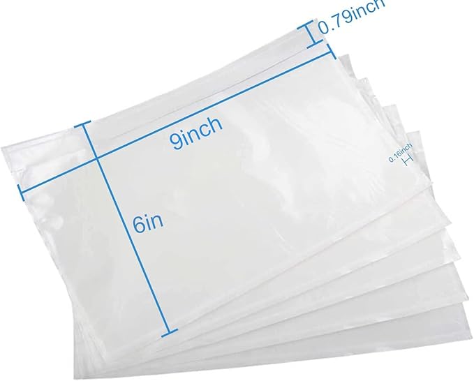 Coopaty 6" x 9" Adhesive Packing List Envelopes Clear Plastic Mailing Shipping - Image 4